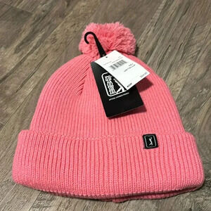 NWT PGA Tour Pink Knit Pom-Pom Beanie